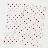 Kırmızı Kalpli Müslin Örtü