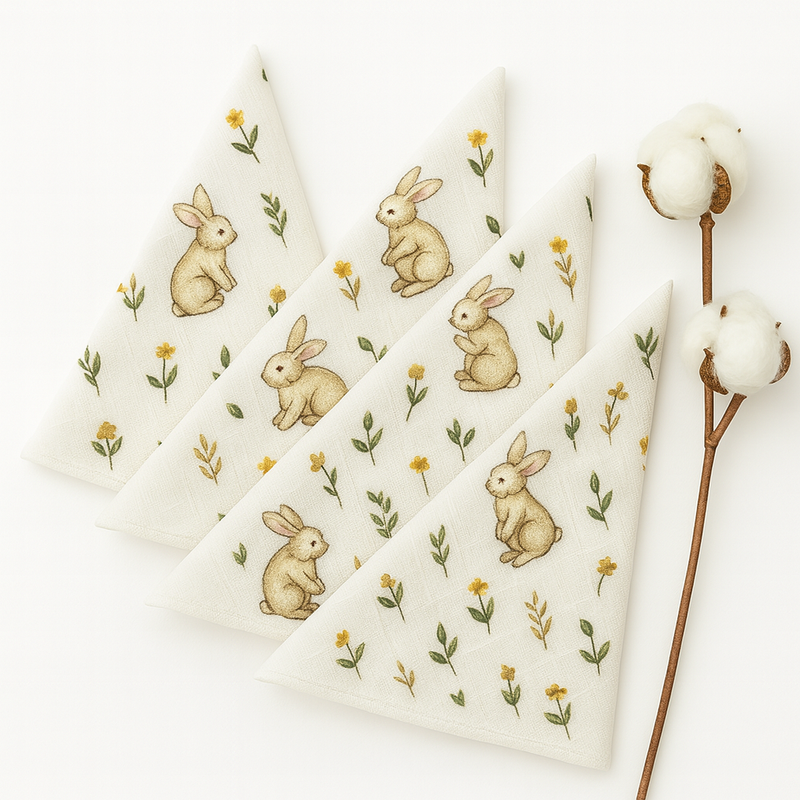 Tavşan Desenli Müslin Ağız Mendili