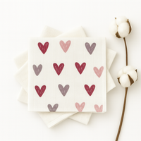 Pembe Gri Kalpli Müslin Ağız Mendili