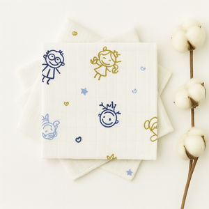 Çocuk Desenli Müslin Ağız Mendili