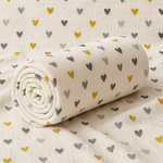 Siyah Mavi Sarı Kalpli Müslin Örtü