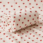 Kırmızı Kalpli Müslin Örtü