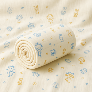 Çocuk Desenli Müslin Örtü