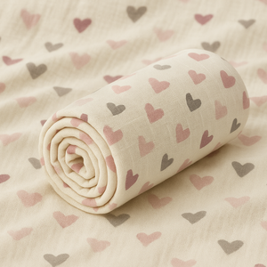 Pembe Gri Kalpli Müslin Örtü