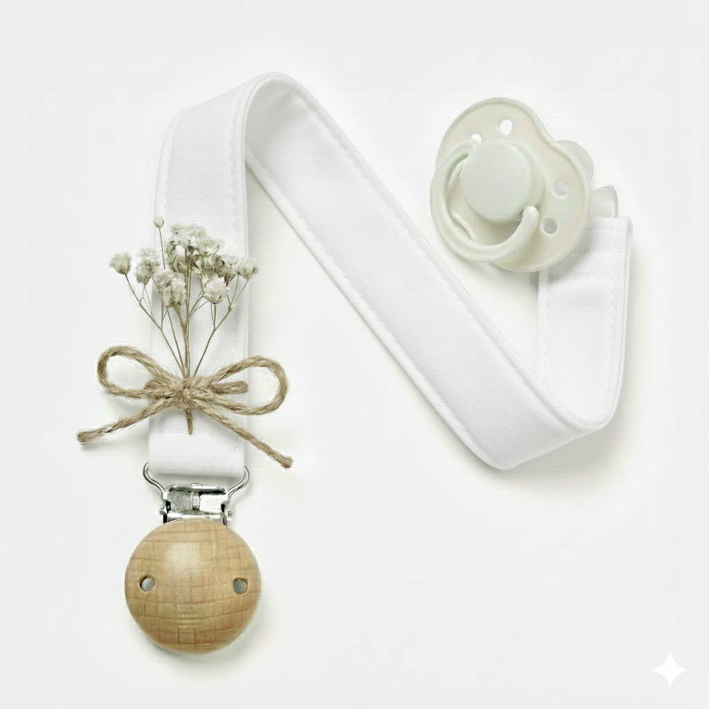 Beyaz Müslin Emzik Askısı