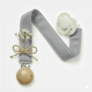 Gri Müslin Emzik Askısı