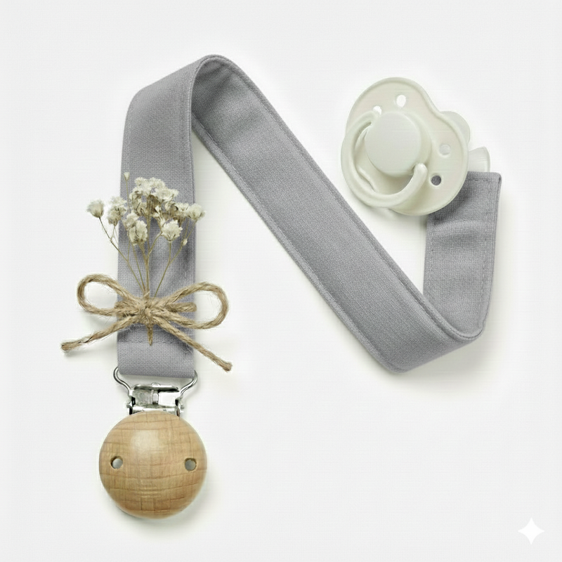 Gri Müslin Emzik Askısı
