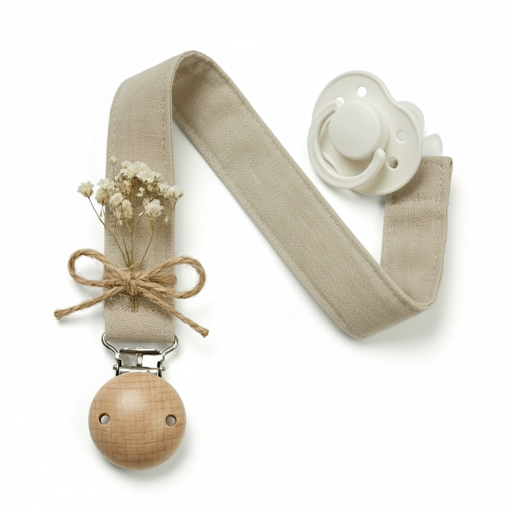 Elisay Latte Rengi Müslin Emzik Askısı